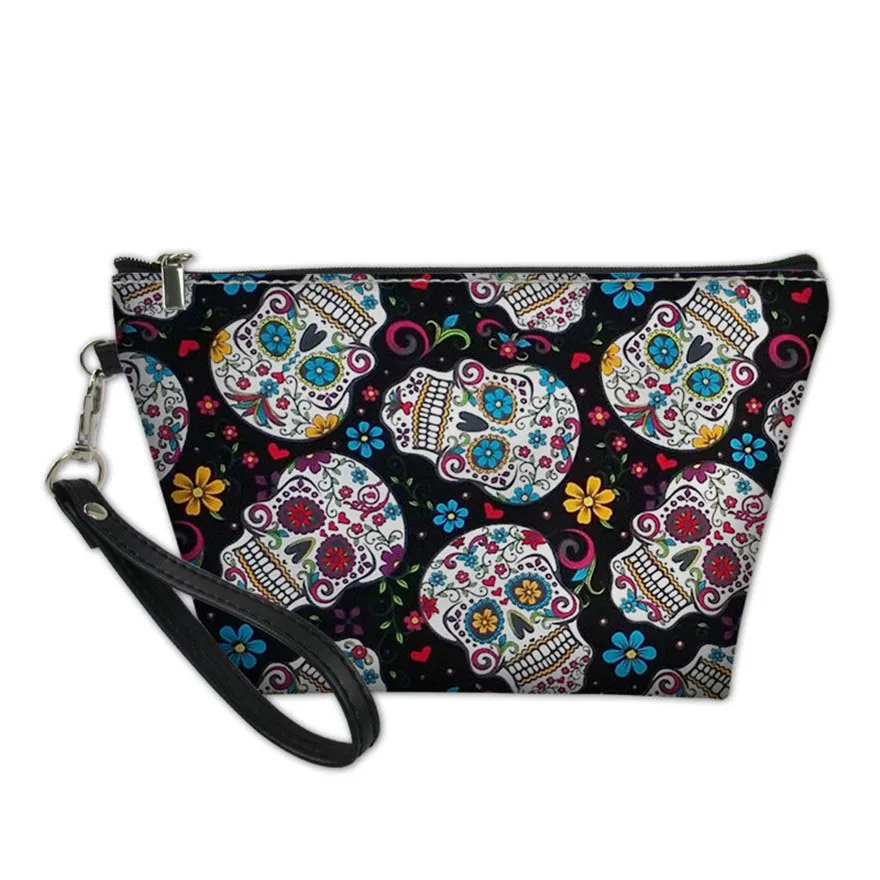

Make Up Bags for Women Sugar Skull Printing Cosmetic Cases Ladies Large Capacity Makeup Pouch Females Toiletry Bag