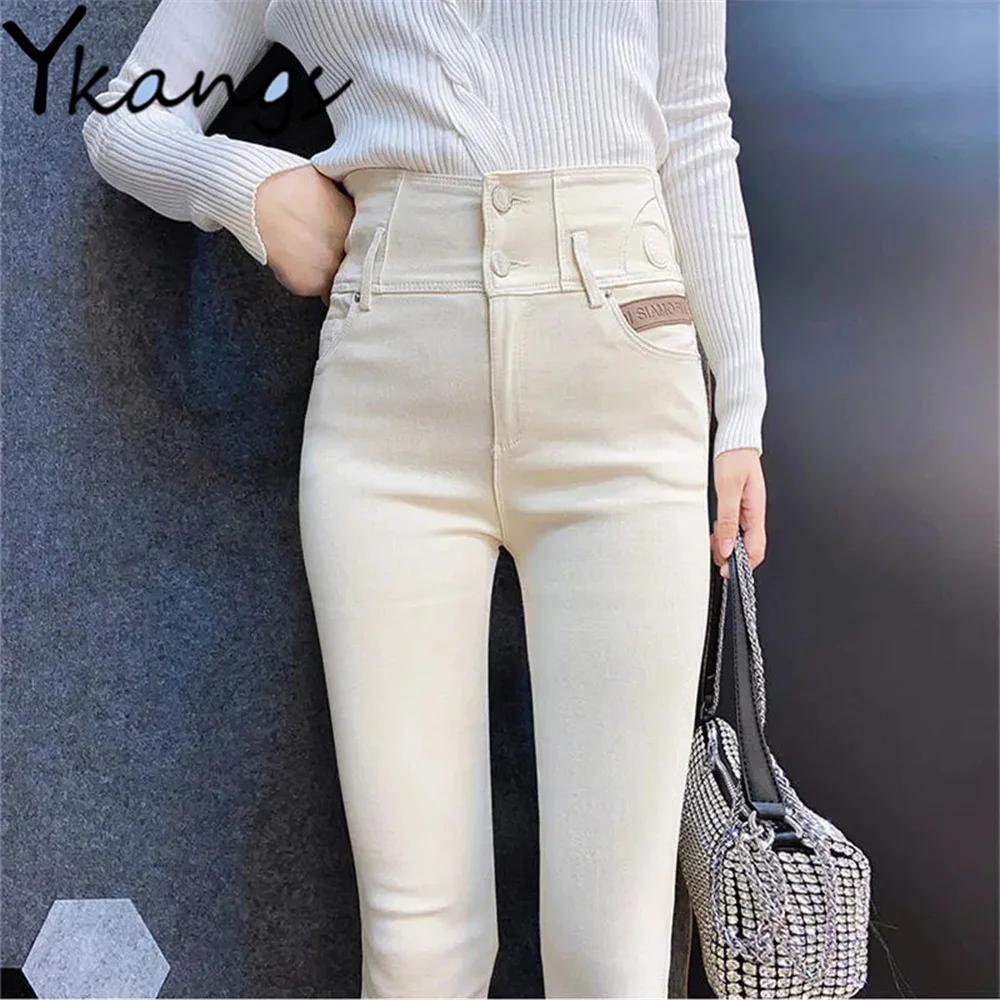 Модные женские брюки в Корейском стиле женские брюки-карандаш с завышенной талией, осенне-зимние Бархатные белые облегающие брюки-карандаш...
Модные женские брюки в Корейском стиле женские брюки-карандаш с завышенной талией, осенне-зимние Бархатные белые облегающие брюки-карандаш...