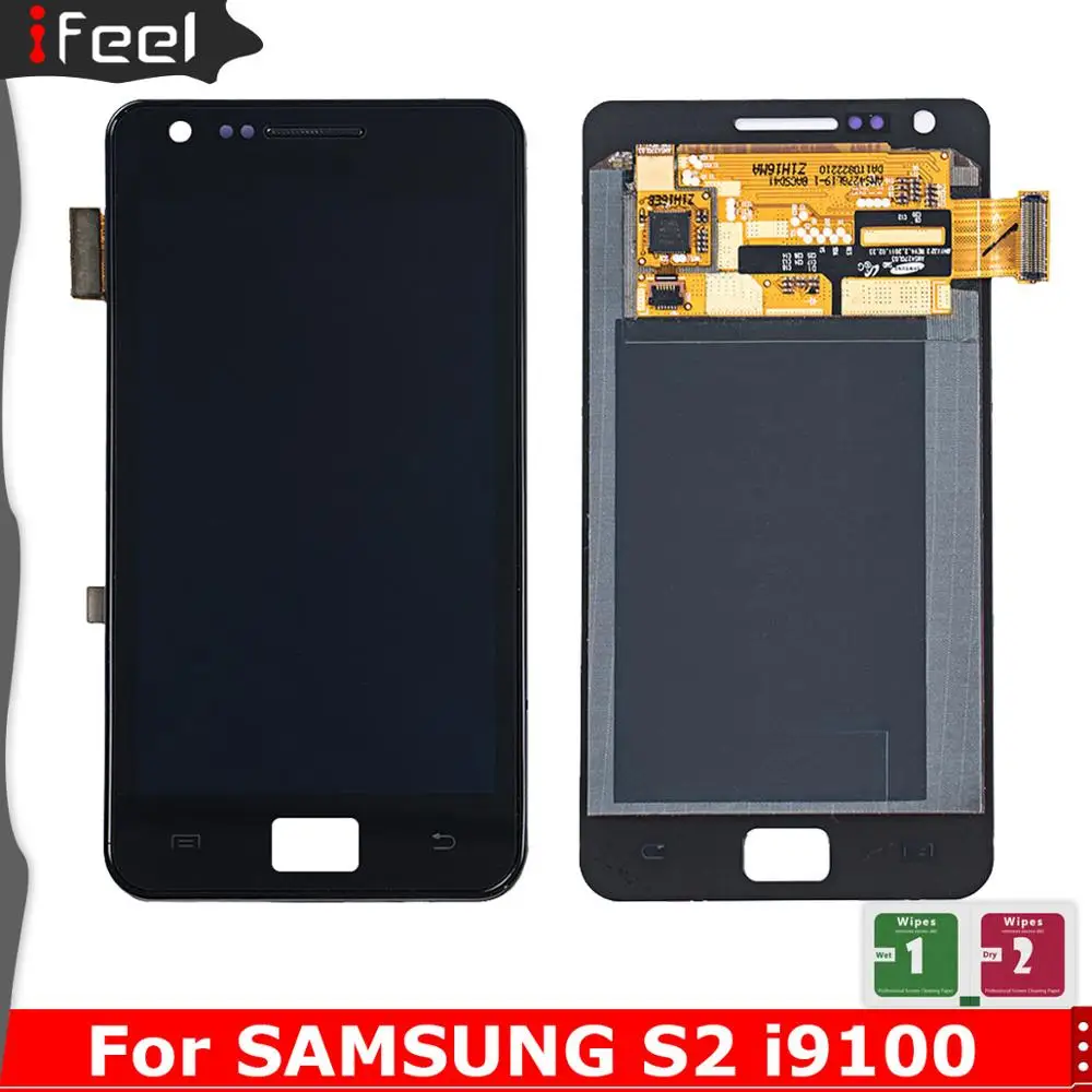 Для SAMSUNG Galaxy S2 ЖК дисплей сенсорный экран дигитайзер с рамкой для i9100