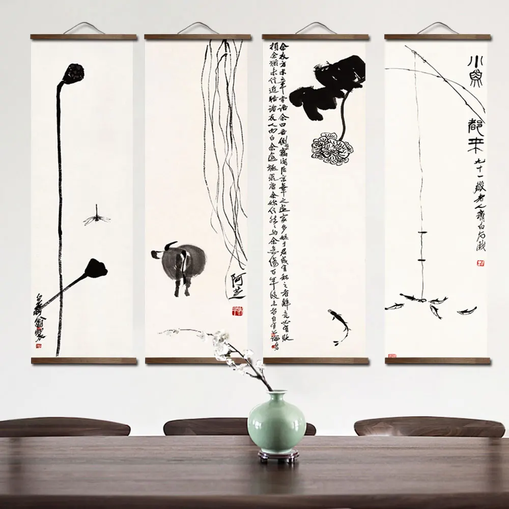Chinese style flower plants canvas decorative painting Store bedroom living room wall art poster solid wood scroll paintings
Chinese style flower plants canvas decorative painting Store bedroom living room wall art poster solid wood scroll paintings