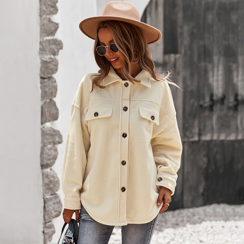 Overcoat Female Solid Thermal Fleece Jacket Women Fashion Tops Long Sleeve Coats Jackets Mujer Single Breasted Outwear Cardigan
Overcoat Female Solid Thermal Fleece Jacket Women Fashion Tops Long Sleeve Coats Jackets Mujer Single Breasted Outwear Cardigan