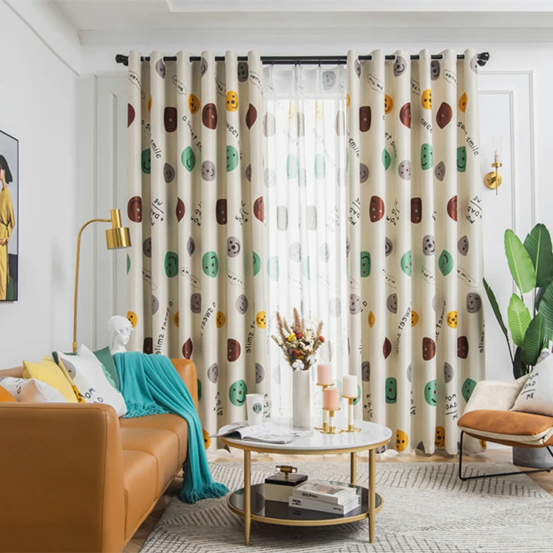 Modern Blackout Curtains smiling face Pattern For Living Room Window Bedroom shading Ready Made Finished Drapes Blinds B 2JL494
Modern Blackout Curtains smiling face Pattern For Living Room Window Bedroom shading Ready Made Finished Drapes Blinds B 2JL494