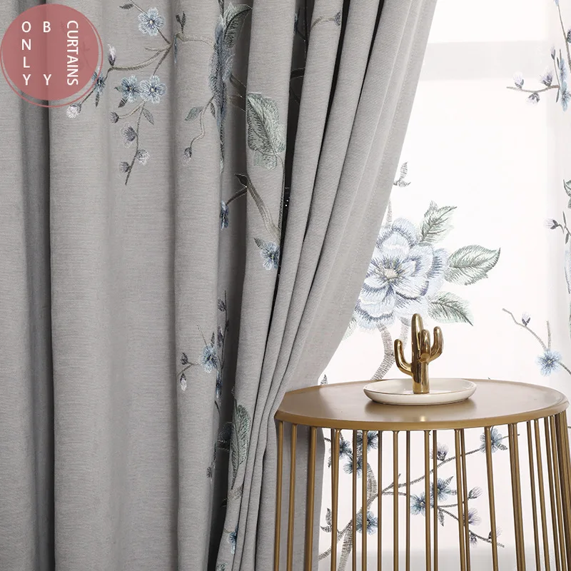 Chinese Light Gray Bedroom Luxury Fashion Simple Living Room Curtains Embroidered Curtains
Chinese Light Gray Bedroom Luxury Fashion Simple Living Room Curtains Embroidered Curtains