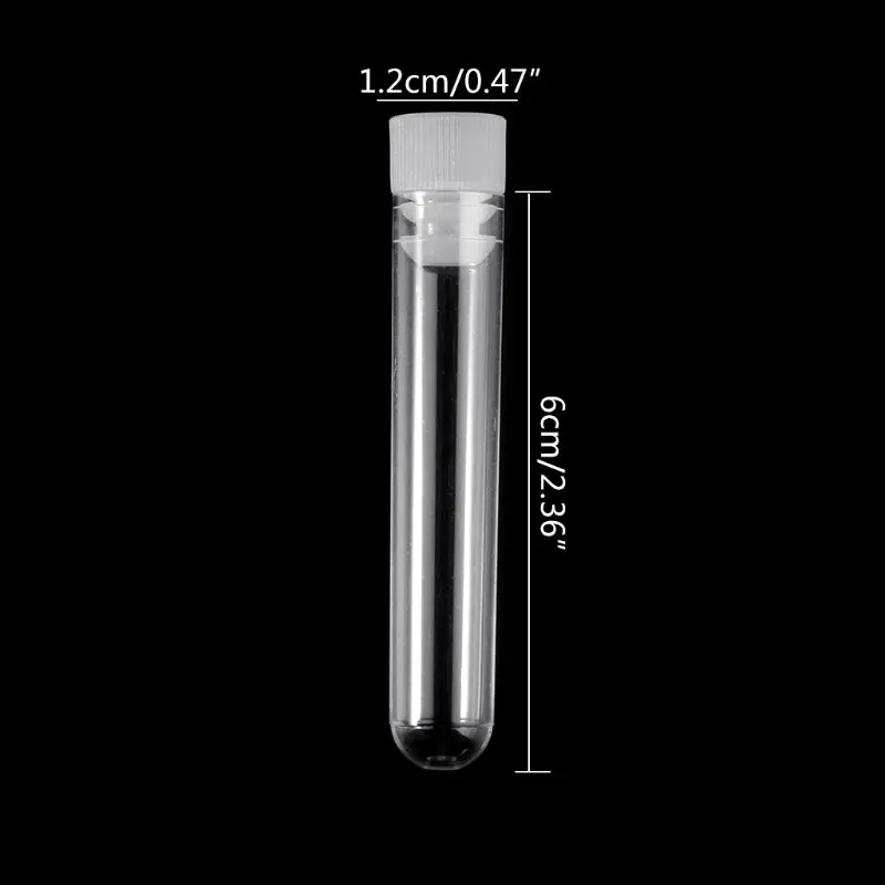 10Pcs Clear Plastic Test Tube With Cap 12x60mm U-shaped Bottom Long Test Tube Lab Supplies
10Pcs Clear Plastic Test Tube With Cap 12x60mm U-shaped Bottom Long Test Tube Lab Supplies