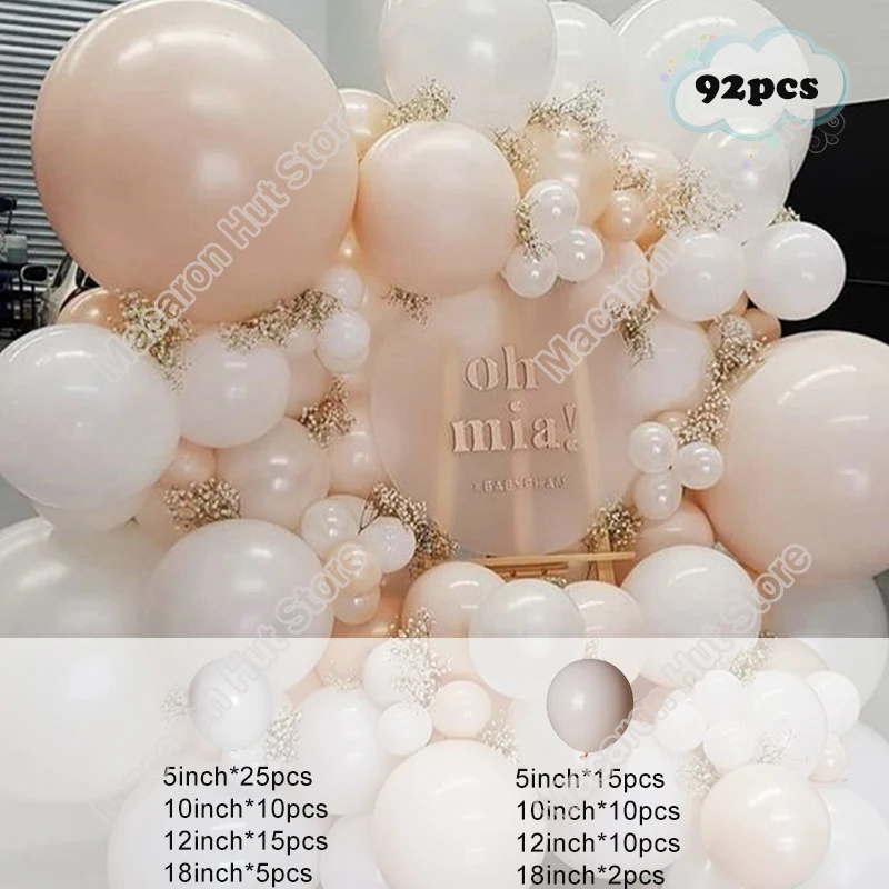 92pcs White Wedding Party Background Baby Shower Supplies Birthday Doubled Cream Peach Decoration Events Dinner Balloon Garland
92pcs White Wedding Party Background Baby Shower Supplies Birthday Doubled Cream Peach Decoration Events Dinner Balloon Garland