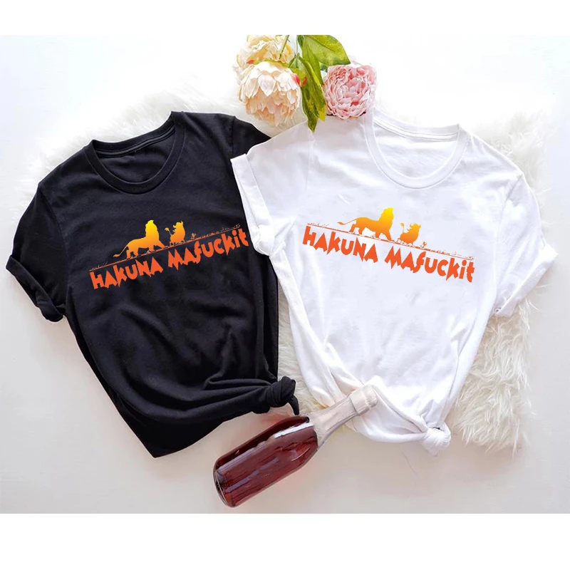 New The Lion King T Shirt Women Summer Short Sleeve Tops Hakuna Matata Tshirt 90s Girls Print Cartoon Tee Kawaii Female T-shirt
New The Lion King T Shirt Women Summer Short Sleeve Tops Hakuna Matata Tshirt 90s Girls Print Cartoon Tee Kawaii Female T-shirt