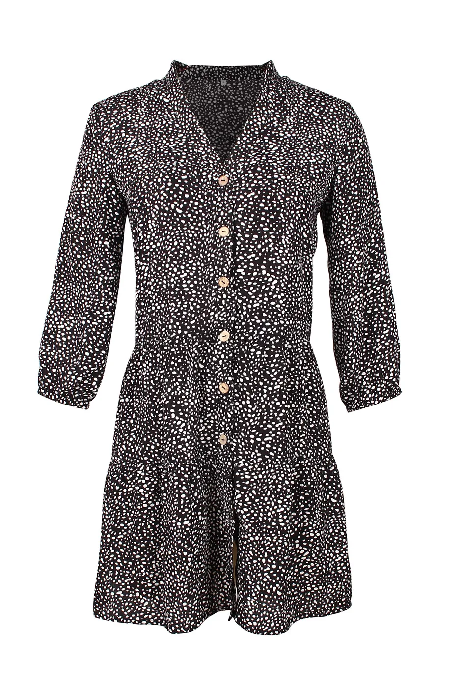2021 New Casual Summer Dress Women Single Breasted Dot Print Above Knee Mini V-neck Three Quarter Sleeve Dress
2021 New Casual Summer Dress Women Single Breasted Dot Print Above Knee Mini V-neck Three Quarter Sleeve Dress