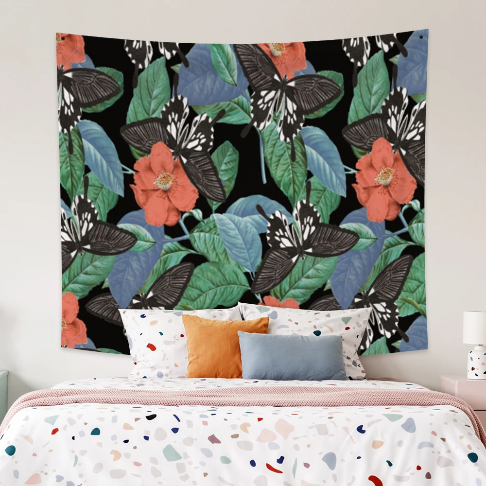 Laeacco Fashion Tapestry Tropical Green Plants Black Butterfly Wall Art Hangings Modern Home Living Room Bedside Decor Polyester
Laeacco Fashion Tapestry Tropical Green Plants Black Butterfly Wall Art Hangings Modern Home Living Room Bedside Decor Polyester