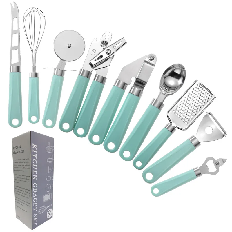 Creative Plastic Handle Stainless Steel Kitchen Utensil Household Gadget Set 9-piece Kitchenware Kit Miscellaneous Egg Whisk
Creative Plastic Handle Stainless Steel Kitchen Utensil Household Gadget Set 9-piece Kitchenware Kit Miscellaneous Egg Whisk