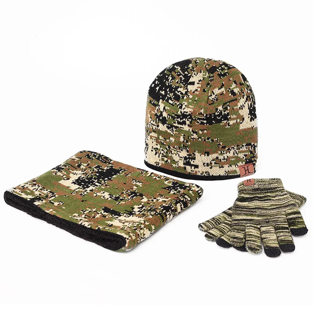 Unisex Camouflage Scarf Winter Knitted Beanie Gloves Hat Set Warm Sports 3pcs 
Unisex Camouflage Scarf Winter Knitted Beanie Gloves Hat Set Warm Sports 3pcs