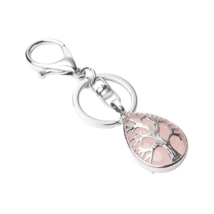 Silver Plated Lobster Clasp Circle Tree of Life Rose Pink Quartz Key Chain Lapis Lazuli Water Drop Jewelry
Silver Plated Lobster Clasp Circle Tree of Life Rose Pink Quartz Key Chain Lapis Lazuli Water Drop Jewelry