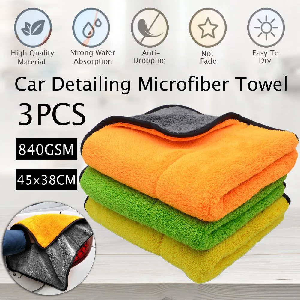 3PCS 840GSM 45x38cm Microfiber Towels Super Thick Plush Car Cleaning Cloths Auto Microfibre Wax Wash Polishing Detailing Drying
3PCS 840GSM 45x38cm Microfiber Towels Super Thick Plush Car Cleaning Cloths Auto Microfibre Wax Wash Polishing Detailing Drying