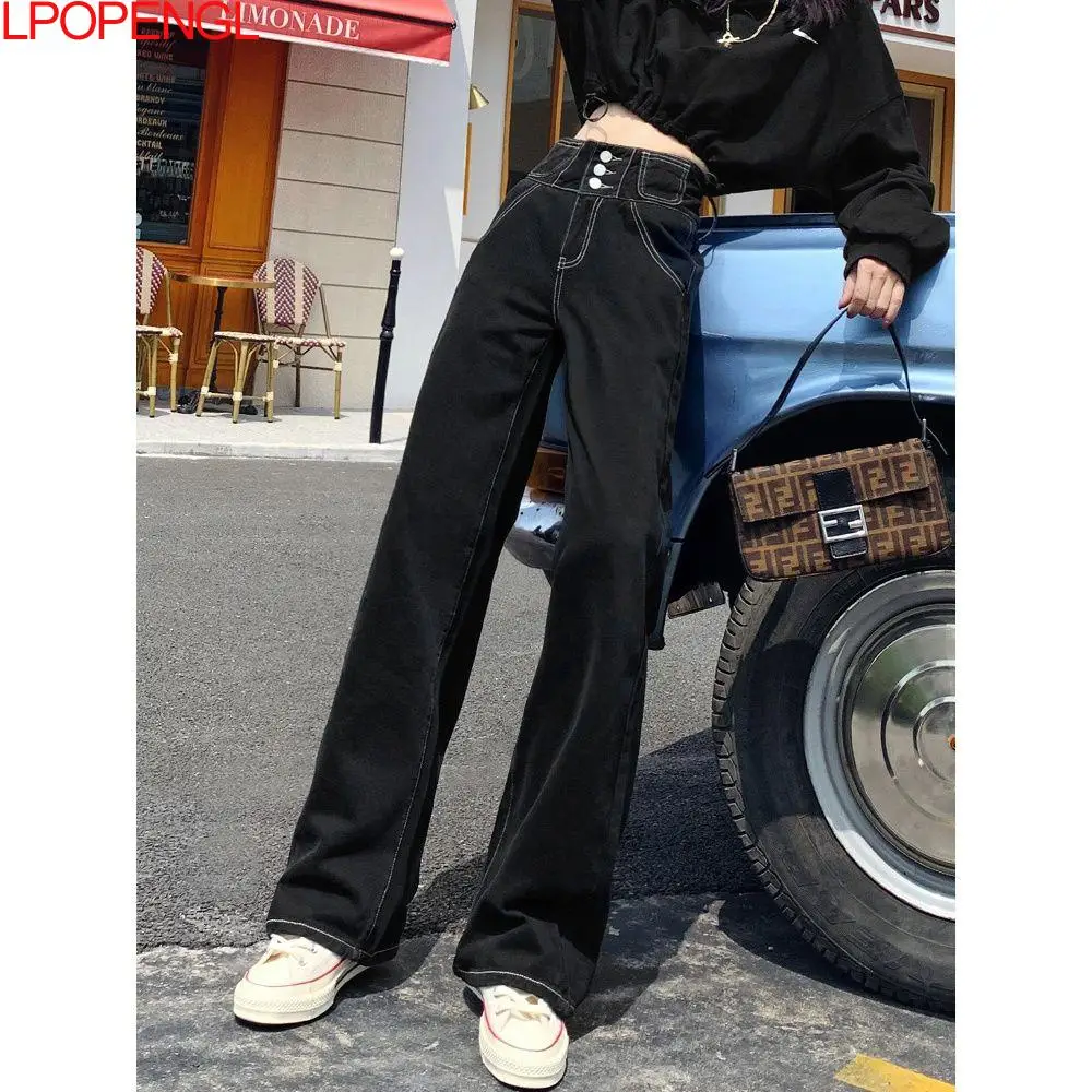 Black High Waist Wide-leg Jeans Women's Autumn 2021 New Single-breasted Denim Loose Straight Pants Female Solid Trousers
Black High Waist Wide-leg Jeans Women's Autumn 2021 New Single-breasted Denim Loose Straight Pants Female Solid Trousers