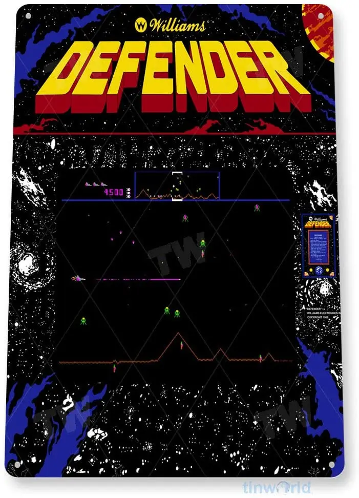 Tinworld TIN Sign Defender Arcade Shop Game Room Art Marquee Console Metal Decor B065
Tinworld TIN Sign Defender Arcade Shop Game Room Art Marquee Console Metal Decor B065