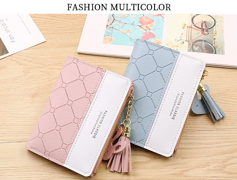 New Style Wallet Ladies Short Embossed Contrast Color Korean Student Wallet Tassel Zipper Multi-card Coin Purse Card Holder
New Style Wallet Ladies Short Embossed Contrast Color Korean Student Wallet Tassel Zipper Multi-card Coin Purse Card Holder