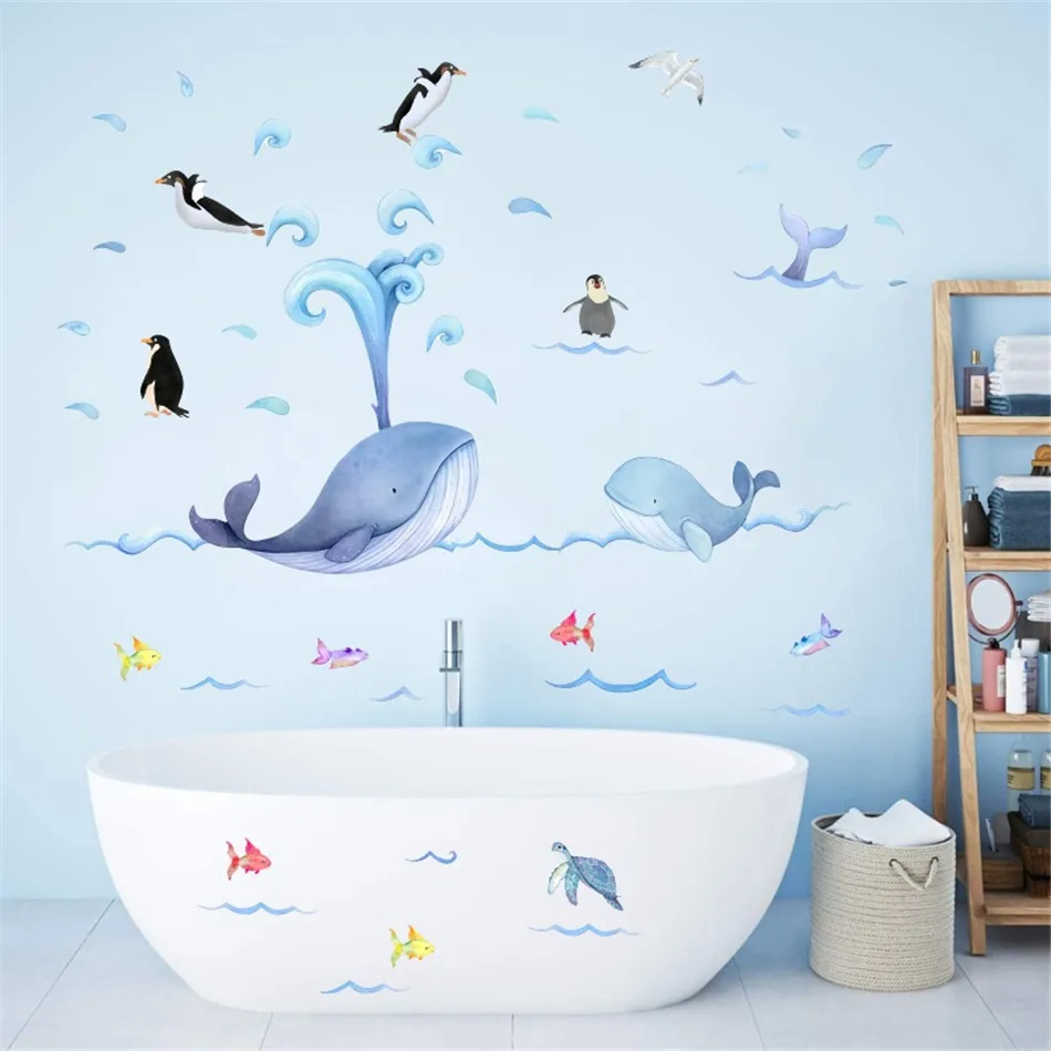 Creative Whale Wall Stickers Self-adhesive Ocean Fish Stickers Children's Bathroom Decoration Underwater Animal Wall Stickers
Creative Whale Wall Stickers Self-adhesive Ocean Fish Stickers Children's Bathroom Decoration Underwater Animal Wall Stickers