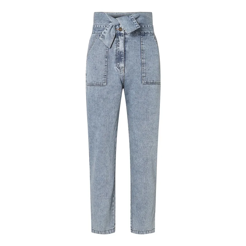 Women's High Waist Blue Pants for Woman 2021 Autumn Fashion All-Match Denim Pants Trousers Belt Denim Indie Casual Pants Female 
Women's High Waist Blue Pants for Woman 2021 Autumn Fashion All-Match Denim Pants Trousers Belt Denim Indie Casual Pants Female