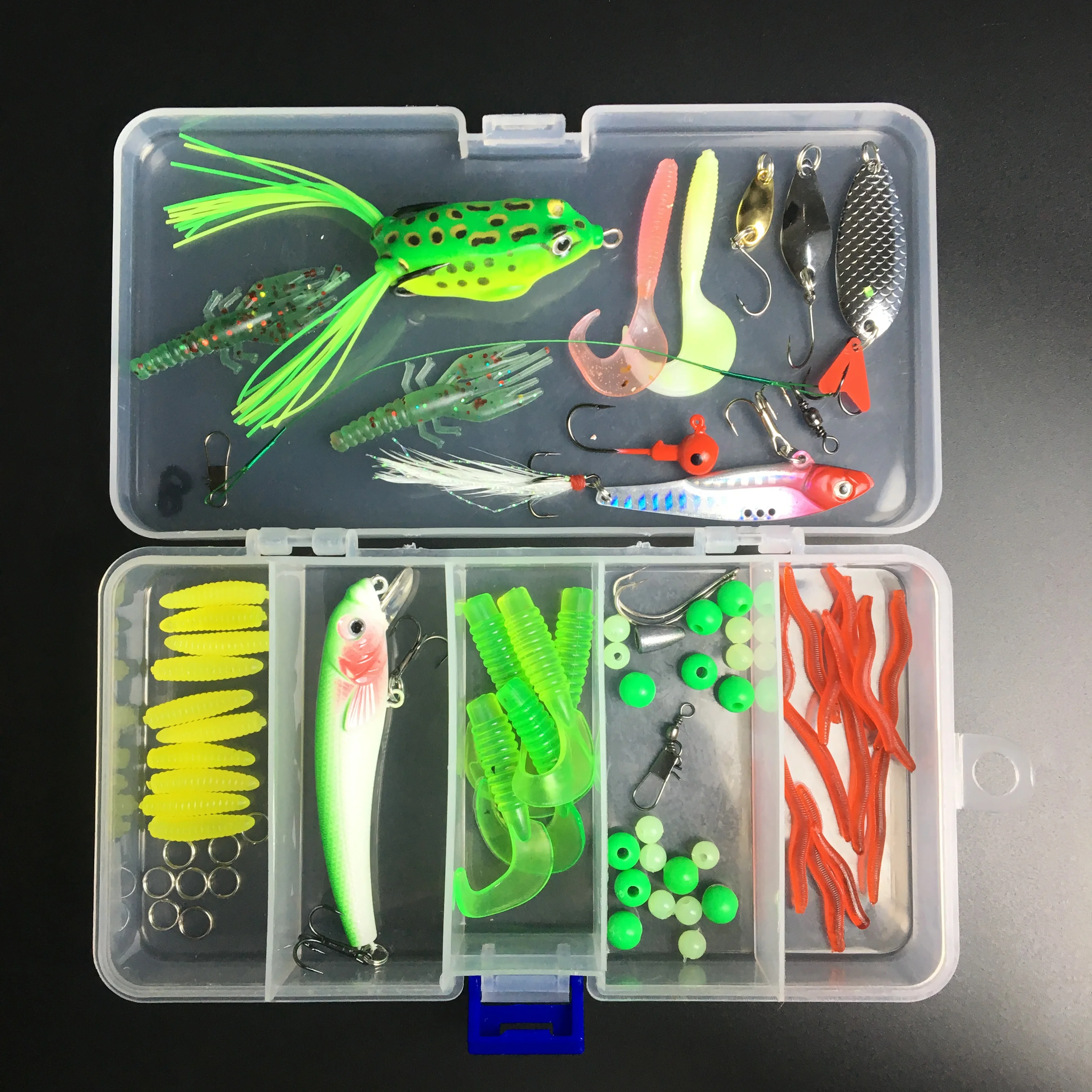 Multi Function Box Fishing Tackle Boxes Set Artificial Bait Mixed Fishing Trout lure Spoon with Furry Hard Bait Soft Lure Kit
Multi Function Box Fishing Tackle Boxes Set Artificial Bait Mixed Fishing Trout lure Spoon with Furry Hard Bait Soft Lure Kit