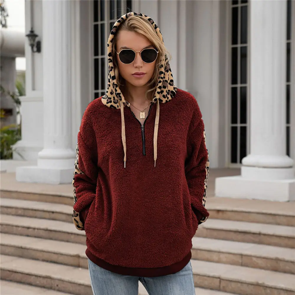 Women Oversized Teddy Sweater Leopard Patchwork Pullover Hooded Fluffy Warm 5XL Tops Sexy Streetwear Sherpa Sweaters
Women Oversized Teddy Sweater Leopard Patchwork Pullover Hooded Fluffy Warm 5XL Tops Sexy Streetwear Sherpa Sweaters