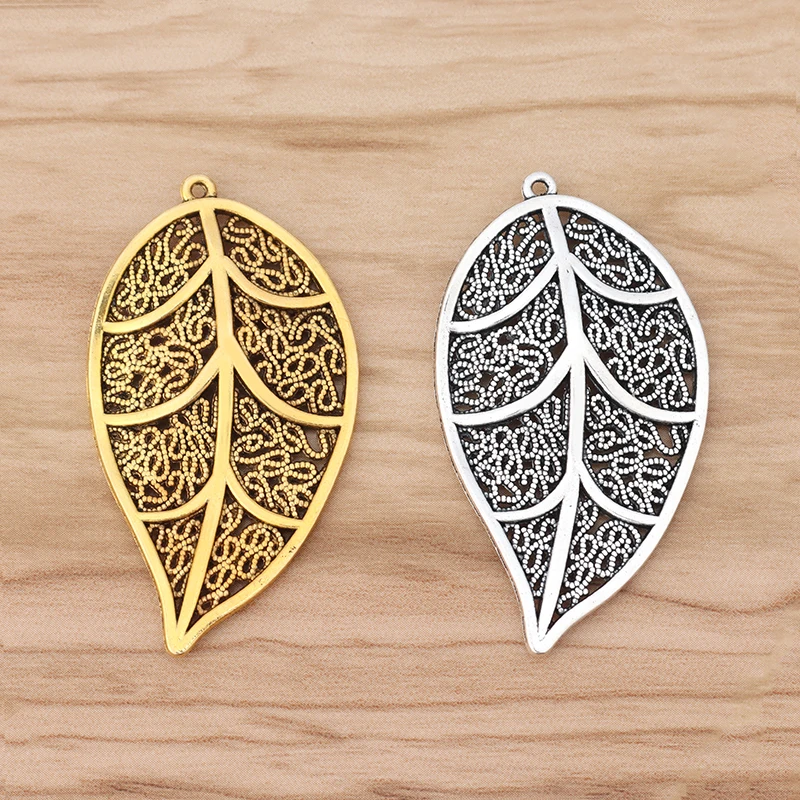 10pcs Tibetan Silver/Gold Color Hollow Open Filigree Leaf Charms Pendants for DIY Jewellery Making Findings Accessories 56x31mm
10pcs Tibetan Silver/Gold Color Hollow Open Filigree Leaf Charms Pendants for DIY Jewellery Making Findings Accessories 56x31mm
