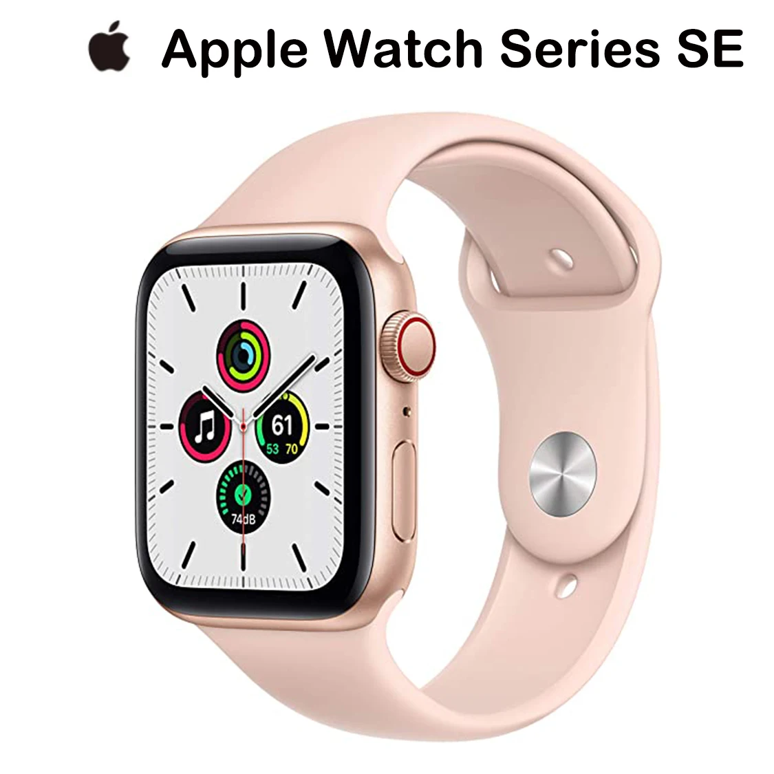 New Apple Watch SE (GPS + Cellular, 40/44mm) - Gold Aluminum Case with Pink Sand Sport Band and with Plum Sport Loop
New Apple Watch SE (GPS + Cellular, 40/44mm) - Gold Aluminum Case with Pink Sand Sport Band and with Plum Sport Loop