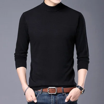 casual middle-aged sweater men's Spring sweater half-high collar pullover solid color men's high-elastic bottomed sweater
casual middle-aged sweater men's Spring sweater half-high collar pullover solid color men's high-elastic bottomed sweater