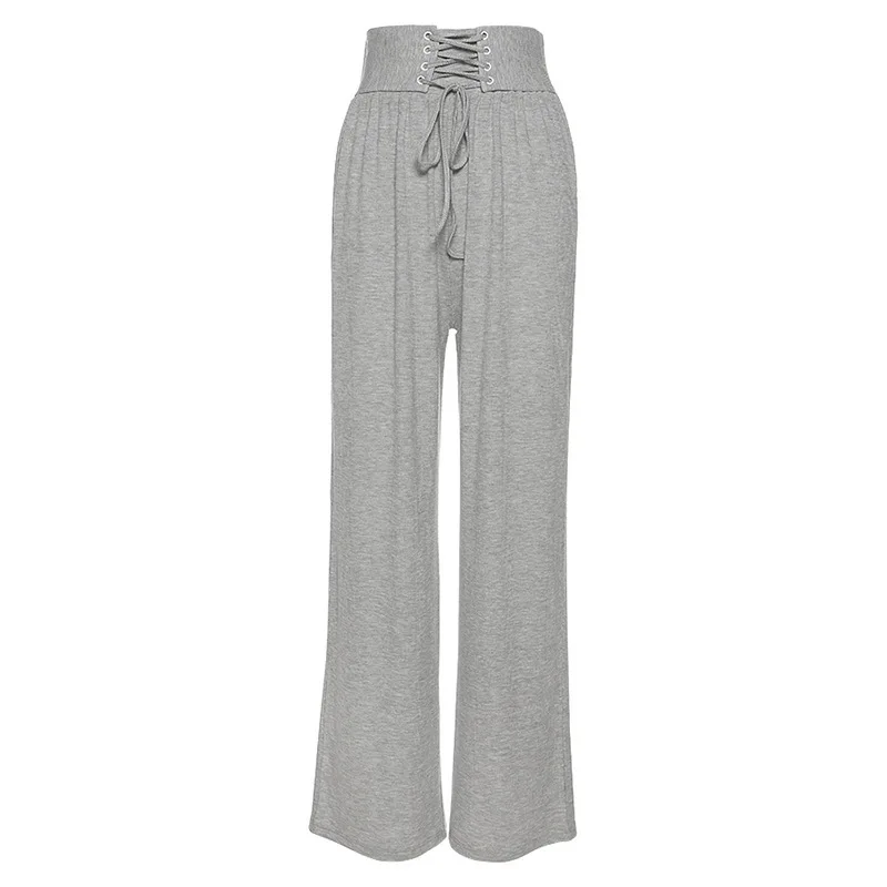 DiiWii Womens New Pants High Waist Strap Slimming Casual Wide Leg Pants 
DiiWii Womens New Pants High Waist Strap Slimming Casual Wide Leg Pants