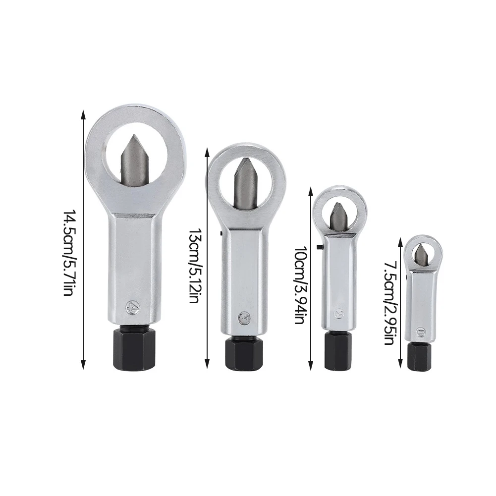 4PCS Damaged Bolt Nut Screw Remover Extractor Removal Set Nut Removal Socket Tool Removal Splitting Kit w/Case Nut Splitter Set
4PCS Damaged Bolt Nut Screw Remover Extractor Removal Set Nut Removal Socket Tool Removal Splitting Kit w/Case Nut Splitter Set