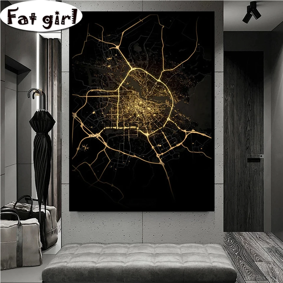 Full Drill Abstract City Map Diamond Painting Golden Glow Black 5D Diy Embroidery Cross Stitch Mosaic Wall Decoration Picture
Full Drill Abstract City Map Diamond Painting Golden Glow Black 5D Diy Embroidery Cross Stitch Mosaic Wall Decoration Picture