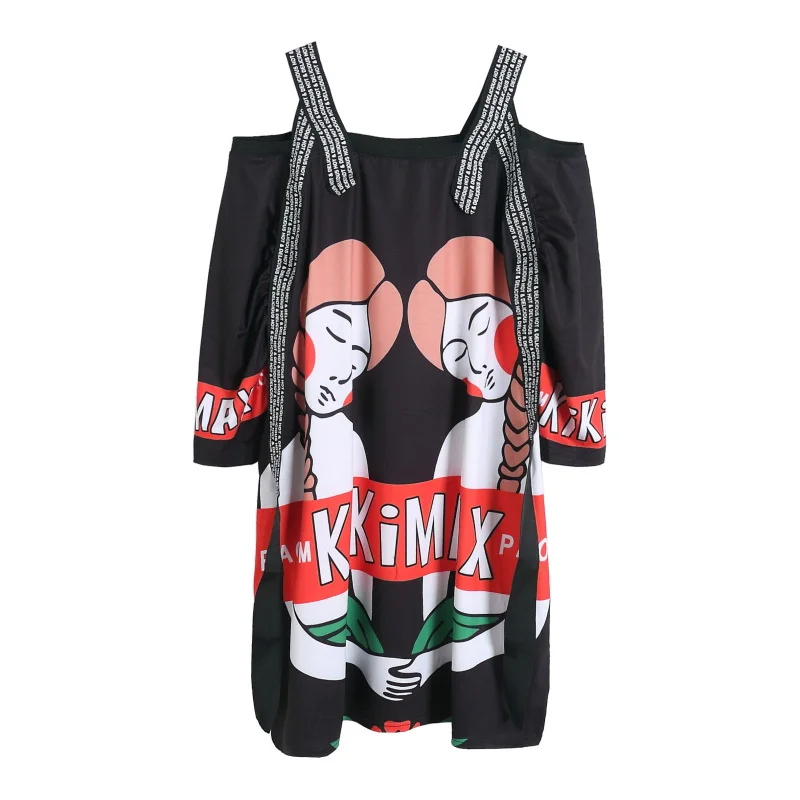 Tide brand women's spring and summer 2020 new cartoon printed word collar strapless loose dress female mid-length fashion dress
Tide brand women's spring and summer 2020 new cartoon printed word collar strapless loose dress female mid-length fashion dress