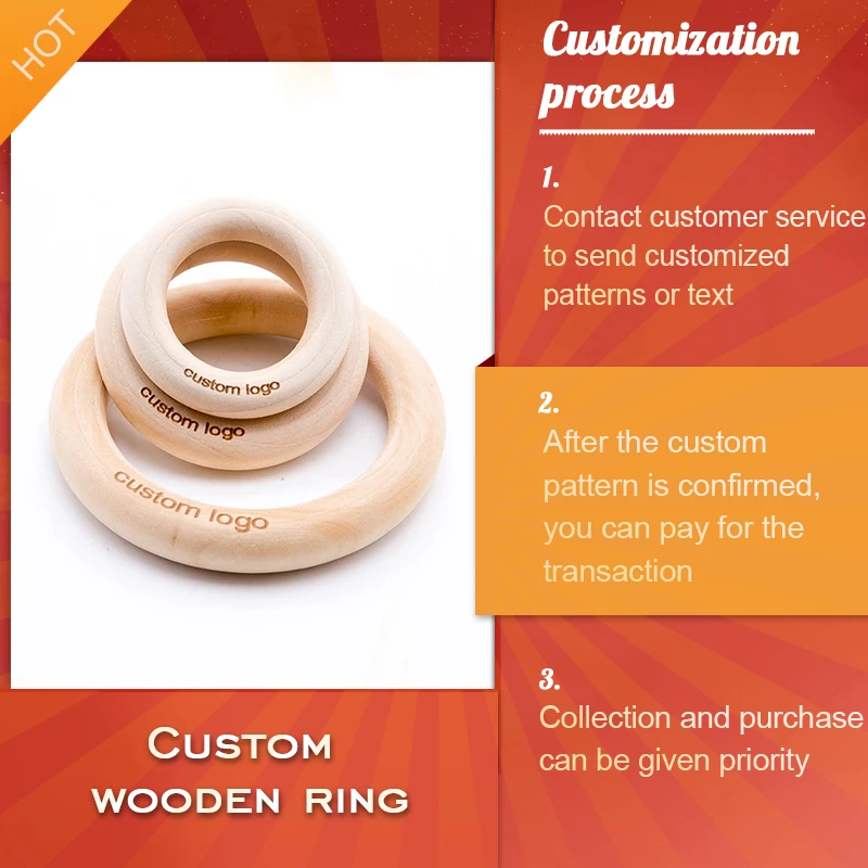 50pc Customize Logo Wooden Ring Baby Photogra Growth Souvenirs BPA Free Beech Photography Milestone Memorial Gifts | Мать и ребенок