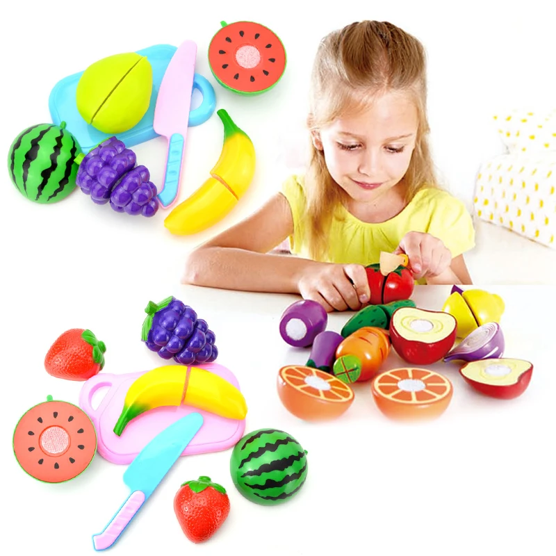 6pcs/set Pretend Play Plastic Food Toy Cutting Fruit Vegetable Children Role Baby Classic Kids Educational | Дом и сад