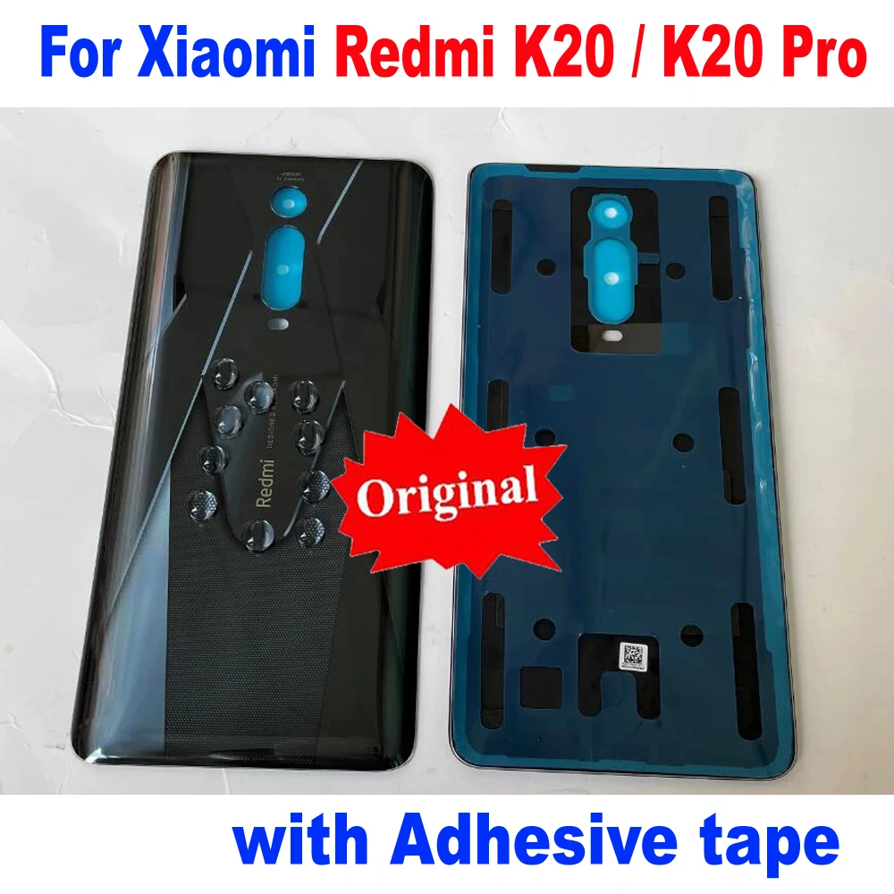 Оригинальная Черная задняя панель, стеклянная крышка для Xiaomi Redmi K20 K20Pro, задняя батарея, корпус, дверь, крышка мобильного телефона, запасные ч...