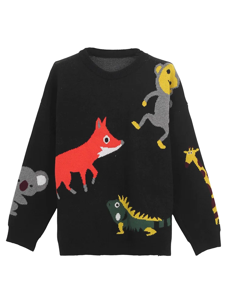 Harajuku Autumn Winter New Casual Women Pullover Sweater O Neck Long Sleeve Thick Soft Knitwear Female Black Sweaters Cartoon
Harajuku Autumn Winter New Casual Women Pullover Sweater O Neck Long Sleeve Thick Soft Knitwear Female Black Sweaters Cartoon