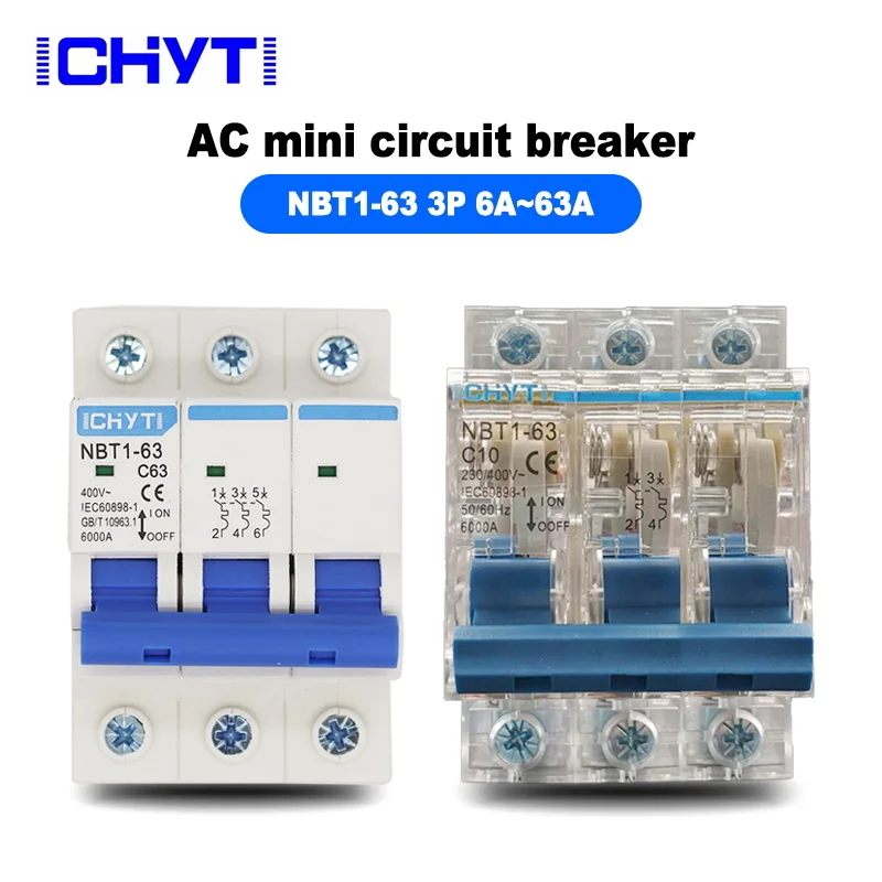 ICHYTI 220v/400V 3P 6A/10A/16A/20A/25A/32A/40A/50A/63A Transparent shell Air switch Household miniature circuit breaker MCB
ICHYTI 220v/400V 3P 6A/10A/16A/20A/25A/32A/40A/50A/63A Transparent shell Air switch Household miniature circuit breaker MCB