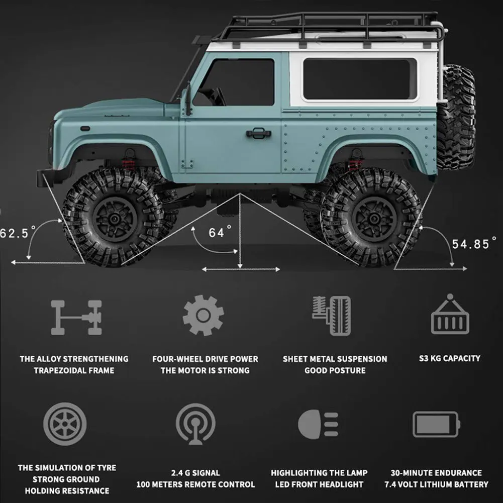 MN-90 RC Car 1/12 2.4G 4WD Rc Car climbing Car Drive Bigfoot Car Remote Control Model Off-Road Vehicle Toys For Boys Kids Gift
MN-90 RC Car 1/12 2.4G 4WD Rc Car climbing Car Drive Bigfoot Car Remote Control Model Off-Road Vehicle Toys For Boys Kids Gift