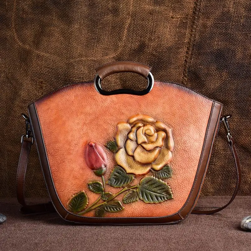 2021 Winter Retro Hand Painted Women Bag Ladies Genuine Leather Elegant Rose Handbag First Layer Cowhide Large Shoulder Bags Sac
2021 Winter Retro Hand Painted Women Bag Ladies Genuine Leather Elegant Rose Handbag First Layer Cowhide Large Shoulder Bags Sac
