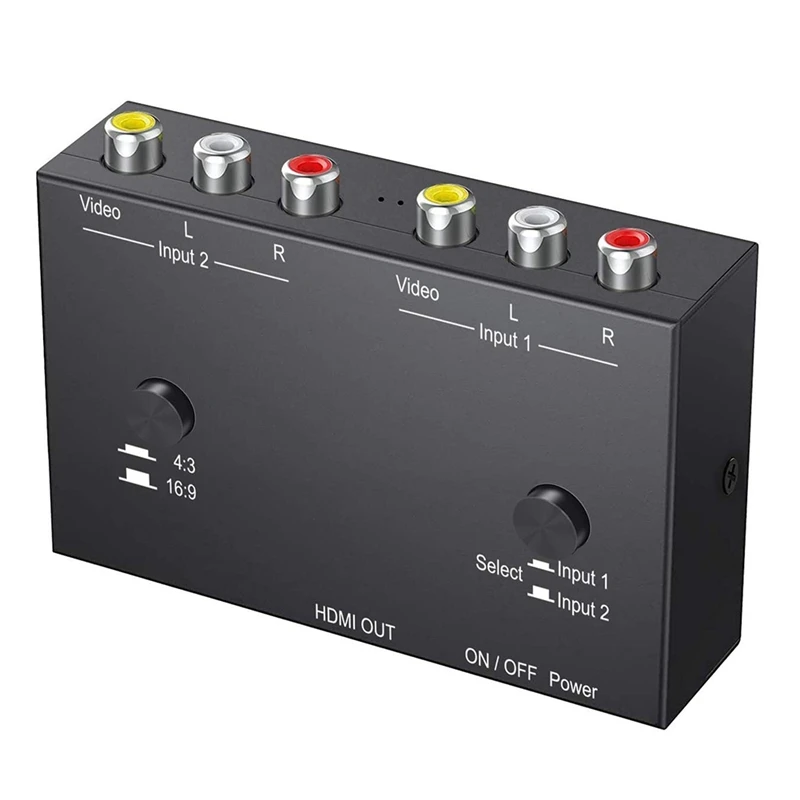 2 Port AV to HDMI-Compatible Converter 2 RCA to HDMI-Compatible Adapter Support 4:3/16:9 PAL SECAM PAL/M for WII N64 PS1
2 Port AV to HDMI-Compatible Converter 2 RCA to HDMI-Compatible Adapter Support 4:3/16:9 PAL SECAM PAL/M for WII N64 PS1