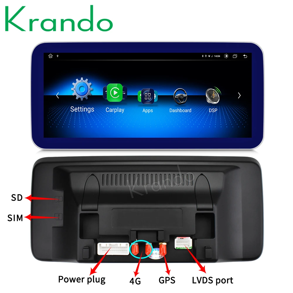Автомагнитола Krando Android 10 0 25 дюйма 4G 128 ГБ GPS для Mercedes BENZ C W204 C180 C200 C220 2008 2014 NTG 4 5