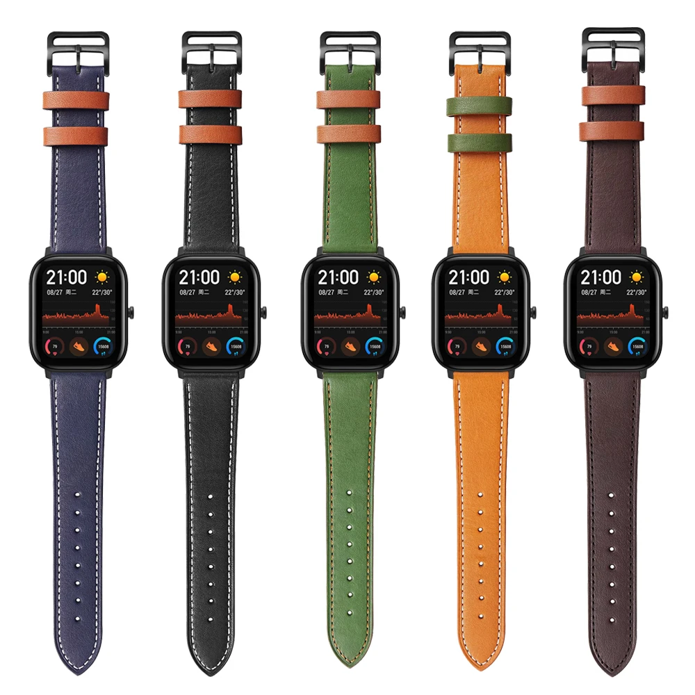 

Replacement Accessories for Amazfit GTR Stratos 2 2S 3 Pace Bip Watch Strap Watchband for Xiaomi Huami Amazfit GTS Leather Band