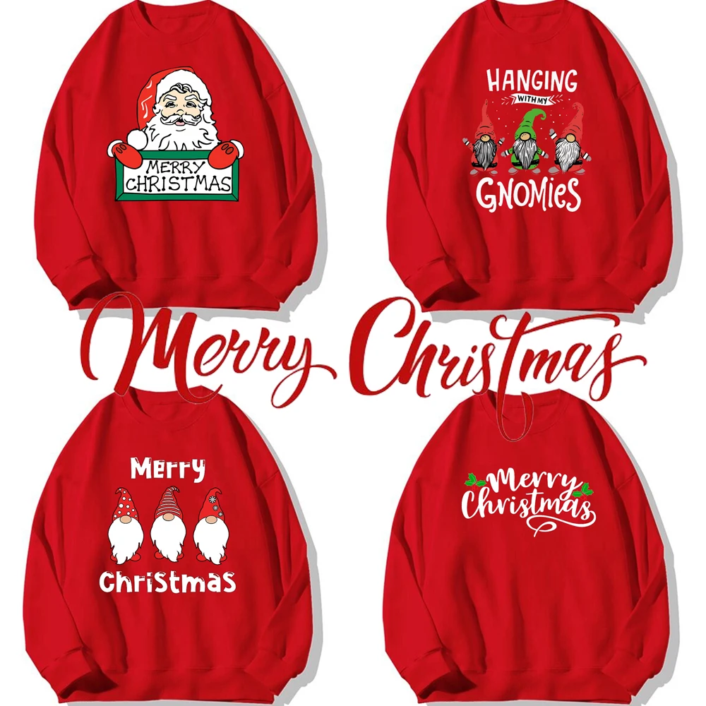 Merry Christmas Jumper Happy New Year Tops Red Color Christmas Hoody Santa Claus Graphic Sweatshirts Couple Parent-child Clothes
Merry Christmas Jumper Happy New Year Tops Red Color Christmas Hoody Santa Claus Graphic Sweatshirts Couple Parent-child Clothes