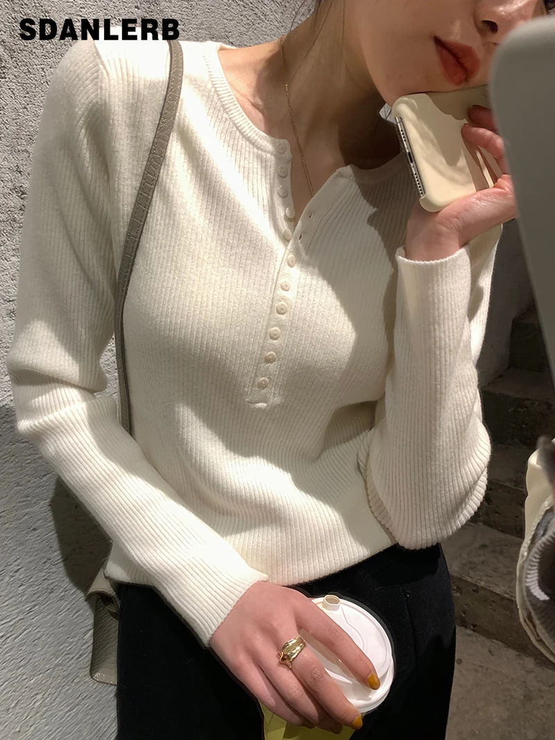 Stretch Single-Breasted Slimming Outer Wear Sweater Long Sleeve Solid Color All-matching Knitted Bottoming Shirt for Women
Stretch Single-Breasted Slimming Outer Wear Sweater Long Sleeve Solid Color All-matching Knitted Bottoming Shirt for Women