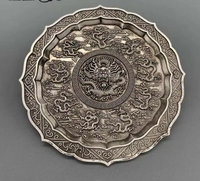 White copper plating Silver gift shopping Jiulong plate home antique accessories dollar double dragon eight trigrams Home furnis
White copper plating Silver gift shopping Jiulong plate home antique accessories dollar double dragon eight trigrams Home furnis