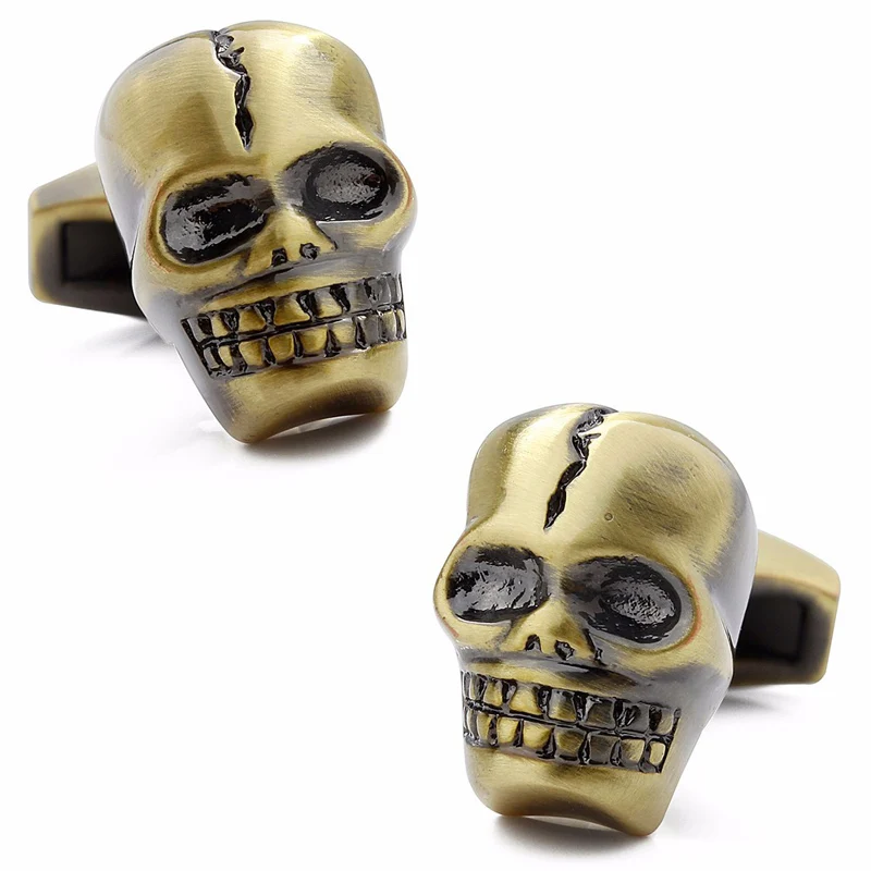 

HAWSON Skull Cufflinks for Men Interesting Primitive Man Skull Cufflinks High Quality French Shirts Cuff 3 Colors Available