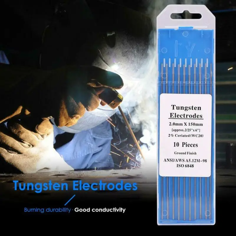10pcs 1.0/1.6/2.0/2.4/3.0/3.2mm WC20 Tig Soldering Tungsten Electrodes Professional Welding Rods For Tig Welding Machine
10pcs 1.0/1.6/2.0/2.4/3.0/3.2mm WC20 Tig Soldering Tungsten Electrodes Professional Welding Rods For Tig Welding Machine