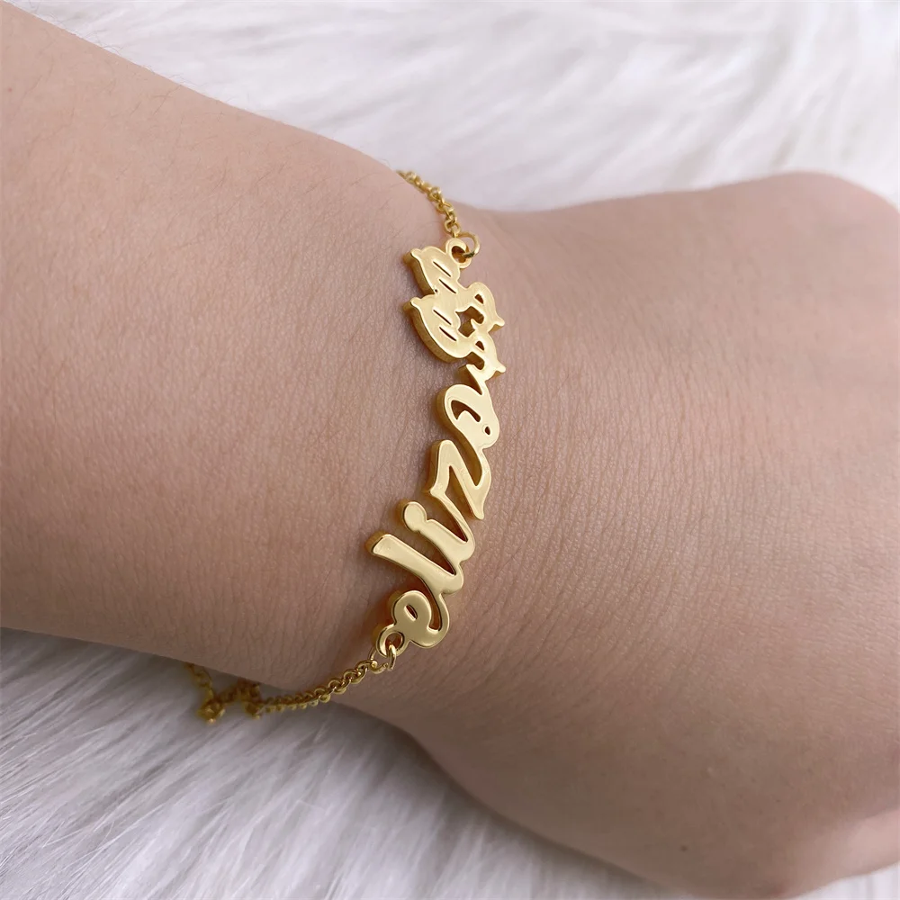 Custom Personalized Name Bracelet Gold Silver Stainless Steel Charms Letter Bracelet Dollar sign Pendant Bracelet Jewelry Gift
Custom Personalized Name Bracelet Gold Silver Stainless Steel Charms Letter Bracelet Dollar sign Pendant Bracelet Jewelry Gift