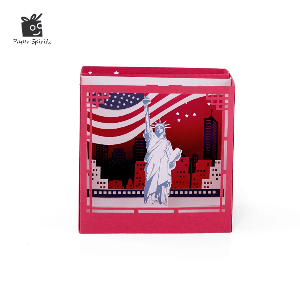 PAPER SPIRITZ Statue of Liberty Cards 3D laser Cut Paper Love Pop Up Card with Envelope Invitations Greeting Happy Invitation
PAPER SPIRITZ Statue of Liberty Cards 3D laser Cut Paper Love Pop Up Card with Envelope Invitations Greeting Happy Invitation