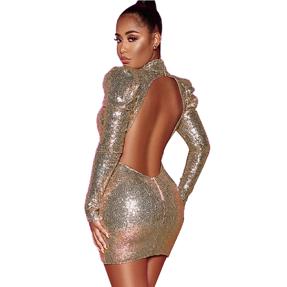 Ailigou 2020 New Summer Women's Dress Turtleneck Mini Dress Sexy Bodycon Club Celebrity Party Sequined Backless Dress Vestidos
Ailigou 2020 New Summer Women's Dress Turtleneck Mini Dress Sexy Bodycon Club Celebrity Party Sequined Backless Dress Vestidos