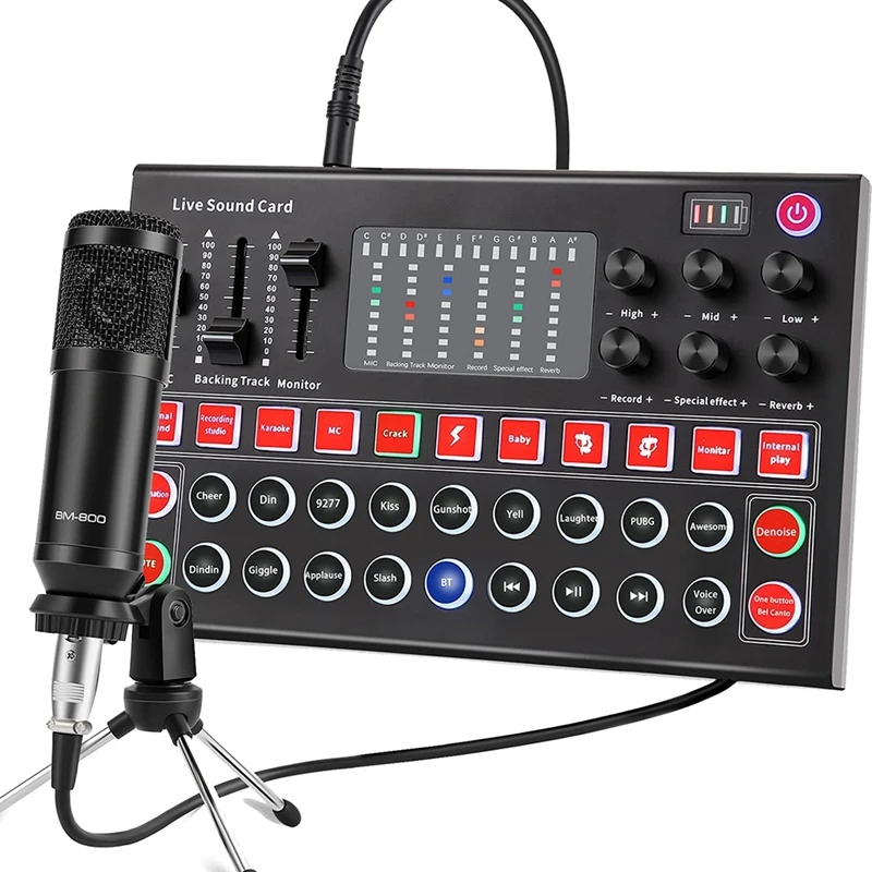 Audio Interface,Sound Card and DJ Mixer, Used for Live Broadcast, Suitable for Family, Friends, Outdoor/Indoor,Parties
Audio Interface,Sound Card and DJ Mixer, Used for Live Broadcast, Suitable for Family, Friends, Outdoor/Indoor,Parties