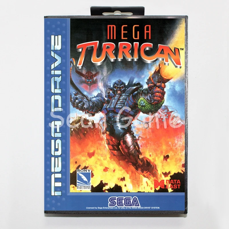 Игровая карта Elevata prestazione 16 бит MD для Sega Mega Drive Turrican Cover с розничной